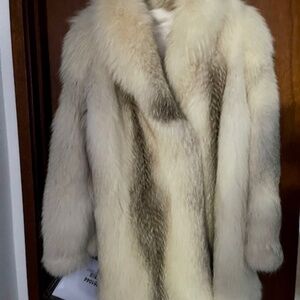 Silver Shadow Fox Ensemble - Coat, Hat, and Muff